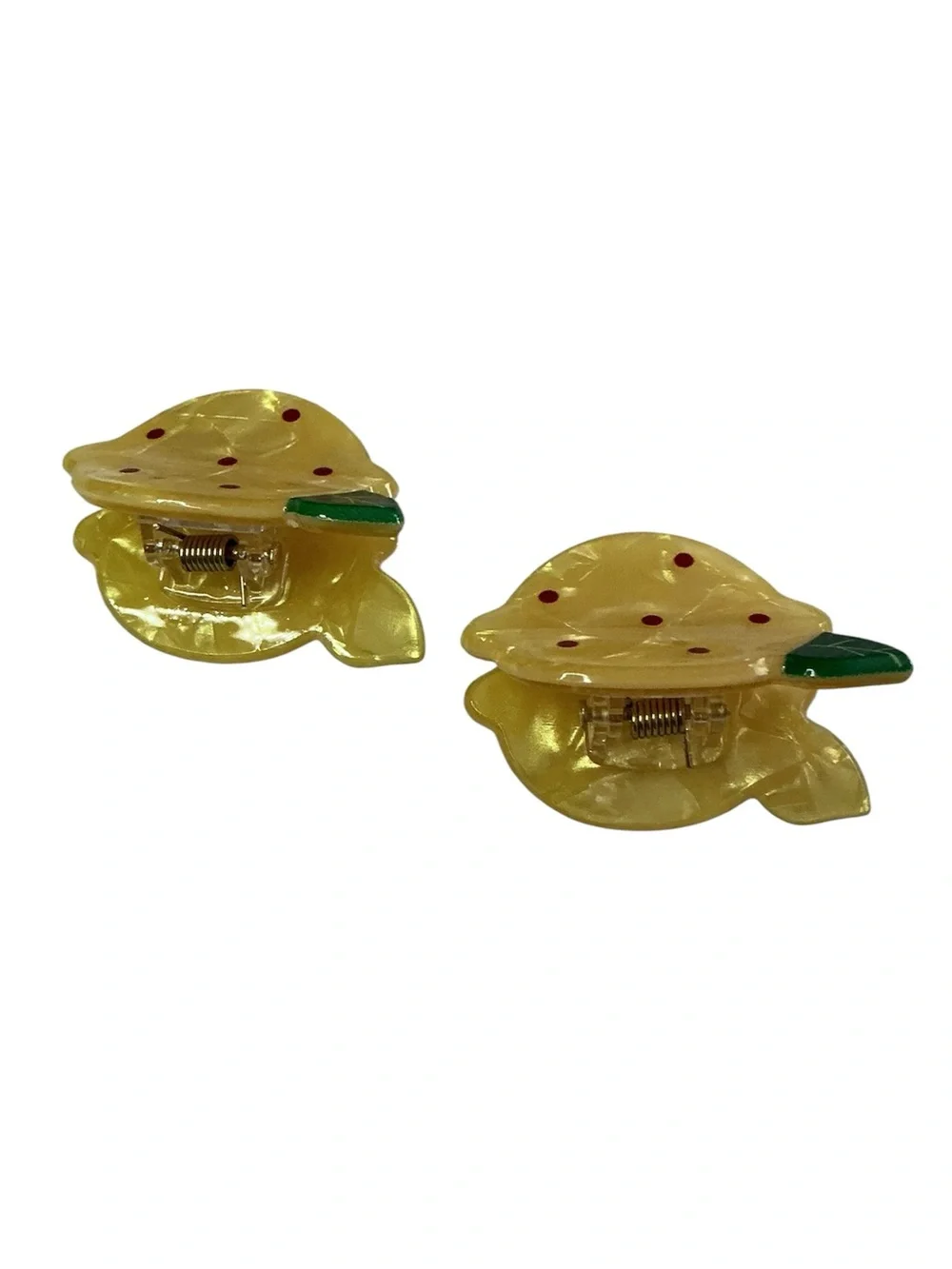 Lemon Acrylic Hair Claws Set of 2 - Yellow 1 1/4”